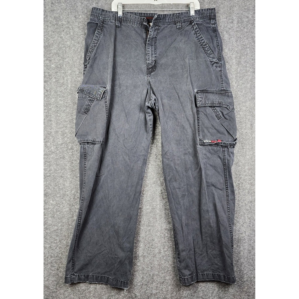 Transnine Cargo Pants‎ Mens 40x32 Black Relaxed Wide Leg Streetwear Distressed